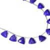 Natural Dark Blue Finest Lapis Luzuli Faceted Trillion Beads Strand Total 10 Beads (5 Pairs) Size from 10mm x 10mm approx.